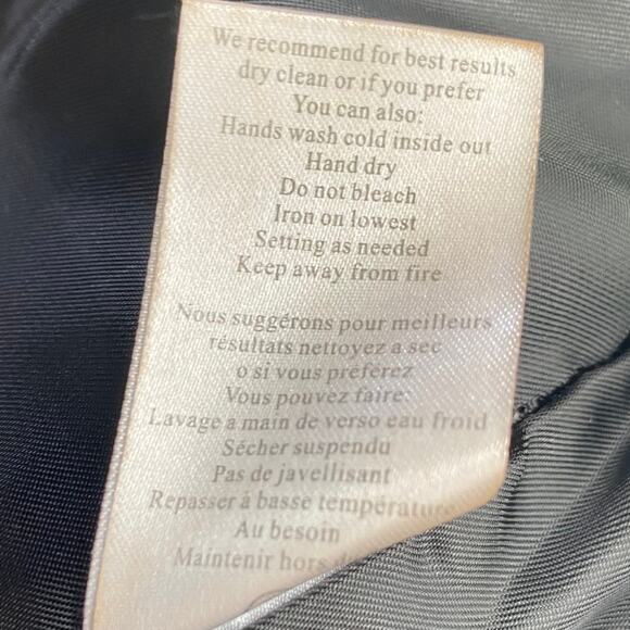 Samuel Dong Mini Dress Front Zipper Moldable Ruffled Belted Taffeta Black Small - Picture 11 of 11